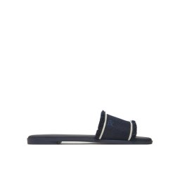 Tommy Hilfiger Чехли Fringe Canvas Flat Sandal FW0FW08908 Тъмносин