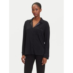 BOSS Пижамена риза Sheen 50545588 Черен Relaxed Fit