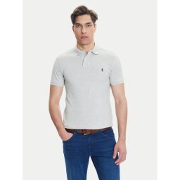 Polo Ralph Lauren Тениска с яка и копчета 710536856463 Сив Slim Fit