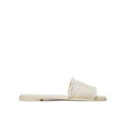 Tommy Hilfiger Чехли Fringe Canvas Flat Sandal FW0FW08908 Бежов