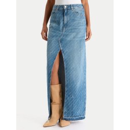 BOSS Дънкова пола 50542445 Син Regular Fit