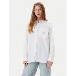 Calvin Klein Jeans Риза LV047C143G Бял Relaxed Fit