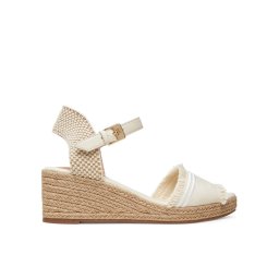 Tommy Hilfiger Еспадрили Fringe Canvas Medium Wedge FW0FW08879 Бежов