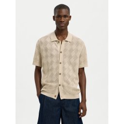 Selected Homme Риза 16097564 Бежов Regular Fit