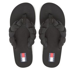 Джапанки Tommy Jeans Braided Thong Beach Sandal EN0EN02877 Черен