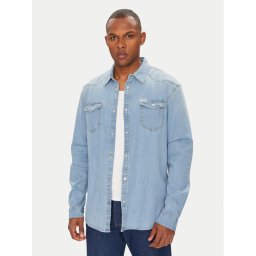 Guess дънкова риза M4GH02 D3PF5 Син Slim Fit