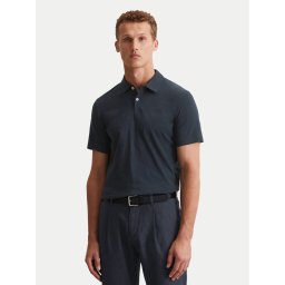 Marc O'Polo Тениска с яка и копчета 536 2176 53018 Тъмносин Shaped Fit