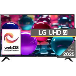 Телевизор LG 43UA73003LA, 43" 4K UltraHD TV 4K (3840x2160), DVB-T2/C/S2, webOS 25 Smart, ThinQ AI, Alpha 7 AI Processor, WiFi, H