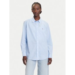 Tommy Jeans Риза Micro Gingham DW0DW20987 Син Relaxed Fit