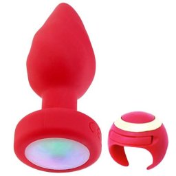 Вибиращ силиконов Butt Plug с LED светлини "SILIPA" 10 см