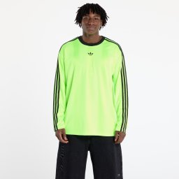 Джърси adidas Jacquard Jersey Long Sleeve Tee Neon Green/ Black M