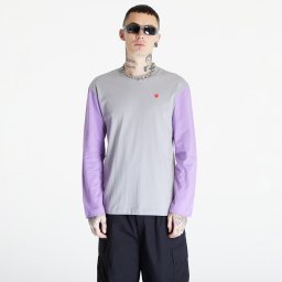 Тениска Comme des Garçons PLAY Heart Logo Long Sleeve Tee UNISEX Gray/ Lavender L