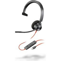 HP Poly Blackwire 3310 Monaural USB-C Headset +USB-C/A Adapter