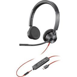 HP Poly Blackwire 3325 Stereo USB-C Headset +3.5mm Plug +USB-C/A Adapter