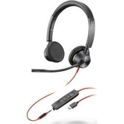 HP Poly Blackwire 3325 Stereo Microsoft Teams Certified USB-C Headset +3.5mm Plug +USB-C/A Adapter