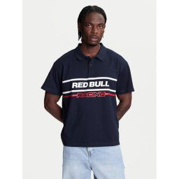 Pepe Jeans Тениска с яка и копчета Red Bull Racing Moto Panel RM540017 Тъмносин Regular Fit