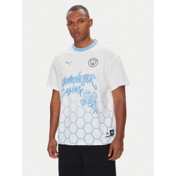 Puma Тишърт CWC Hoops x Man City 631695 Бял Regular Fit