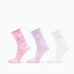 adidas Tie Dye Crew Socks 3-Pack Bliss Pink S