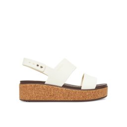 Crocs Сандали Brooklyn Cork Low Wedge 211144 Екрю