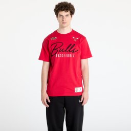 Тениска Mitchell & Ness NBA Training Day Premium Ss Tee Vintage Logo Bulls Scarlet XL