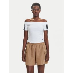 adidas Блуза adicolor Bandeau JV9741 Бял Slim Fit