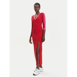 adidas Ежедневна рокля adicolor Classics 3-Stripes JW3668 Червен Slim Fit