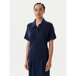 Tommy Hilfiger Тениска с яка и копчета WW0WW45652 Тъмносин Regular Fit