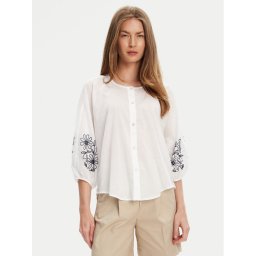United Colors Of Benetton Риза 5VZCDQ0BN Бял Relaxed Fit