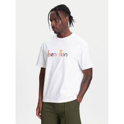 United Colors Of Benetton Тишърт 3MI6U109O Бял Oversize