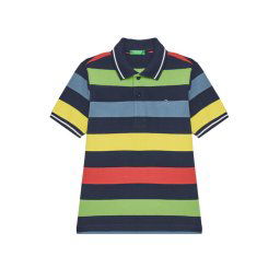 United Colors Of Benetton Тениска с яка и копчета 39QAC301T Цветен Regular Fit