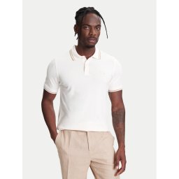 United Colors Of Benetton Тениска с яка и копчета 3F9HU302E Бежов Regular Fit