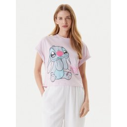 United Colors Of Benetton Тениска на пижама 30963M07C Розов Boxy Fit
