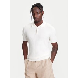 United Colors Of Benetton Тениска с яка и копчета 1198U301H Бежов Regular Fit