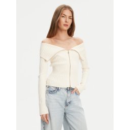 Guess Пуловер W5YR03 Z30I2 Екрю Slim Fit