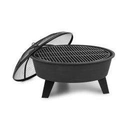 Blumfeldt Nolana, 2-в-1 огнище, Ø73 cm, защита срещу искри, Ø64 cm грил, стомана черно (GQ15-Nolana)