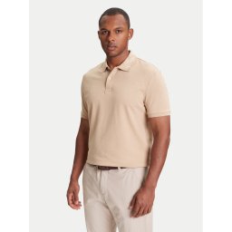 Guess Тениска с яка и копчета M5YP34 KCJV1 Бежов Regular Fit