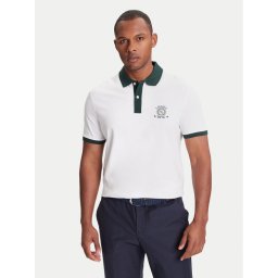Guess Тениска с яка и копчета M5YP03 KCJV1 Бял Regular Fit