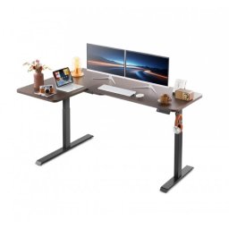 Офис бюро Kingsmith L Shaped Standing Desk ETDLI-Z-1600 Left Side + стойка DLI21(2 степени) - Dark Grey