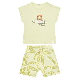 United Colors Of Benetton Комплект тишърт и панталонки 3O7SAK014 Зелен Regular Fit