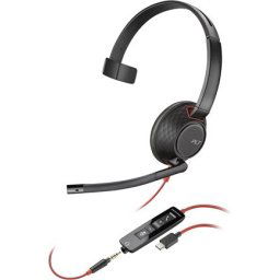 HP Poly Blackwire 5210 Monaural USB-C Headset +3.5mm Plug +USB-C/A Adapter Bulk