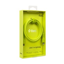 Data кабел ttec USB-C - Lightning Charge/Data Cable 120cm - Neon Yellow