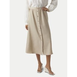 Vero Moda Миди пола Melaney 10304134 Бежов Regular Fit