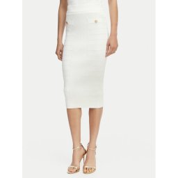 Guess Пола тип молив W5YD66 Z0130 Бял Slim Fit
