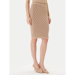 Guess Пола тип молив W4BD53 Z37K0 Бежов Regular Fit