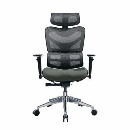 Директорски стол RFG TECH@GAMES, до 250кг, дамаска/меш, алуминиева база, Multi-function механизъм, коригиране на височината, сив