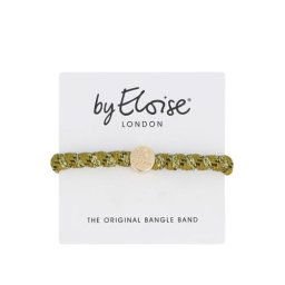 By Eloise London Woven Gold Circle Olive Green гривна / ластик за коса