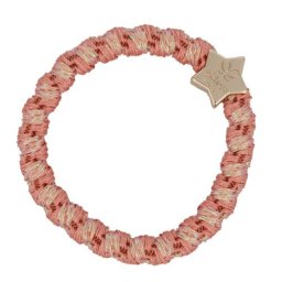 By Eloise London Woven Gold Star гривна / ластик за коса цвят розов