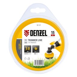 Корда за тример, звезда, 3,0 мм х 15 м, FLEX CORD// Denzel
