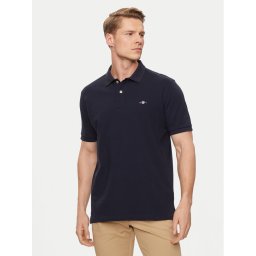 Gant Тениска с яка и копчета Shield 2210 Тъмносин Regular Fit