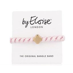 By Eloise London Woven Gold Quatrefoil Soft Pink гривна / ластик за коса